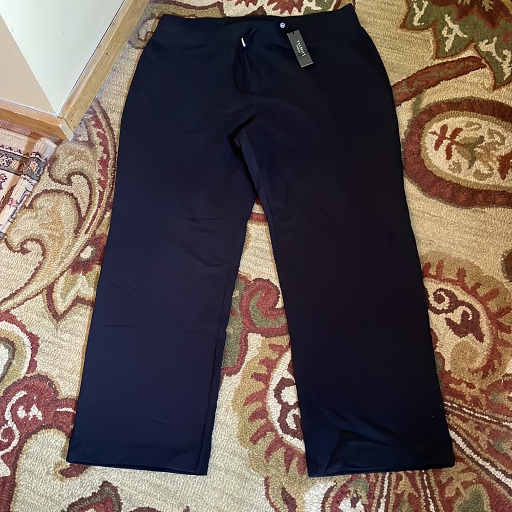 TALBOTS Size 2X TALL Loungepant Quality Stretch Toggle Waistband Black $125i NEW